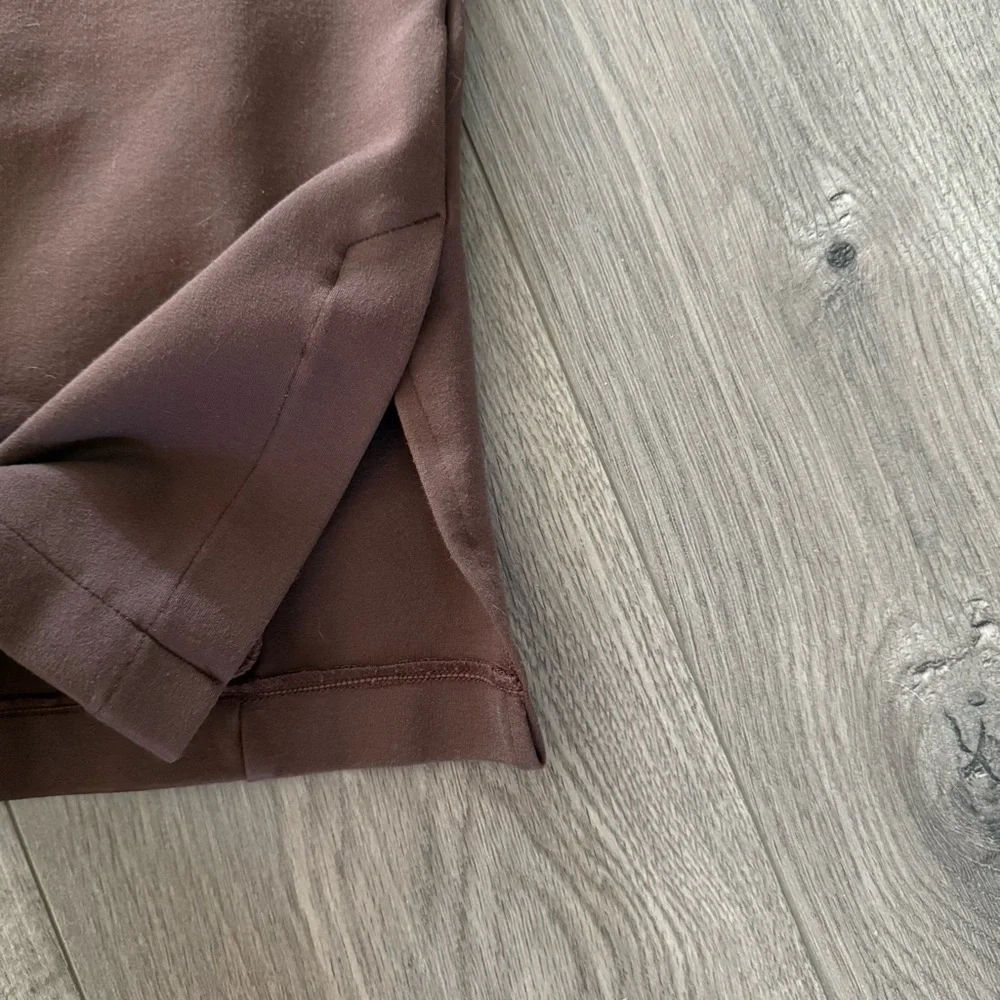 Abercrombie & Fitch Chocolate Brown Split Hem High Rise Pintuck Bootcut Trousers